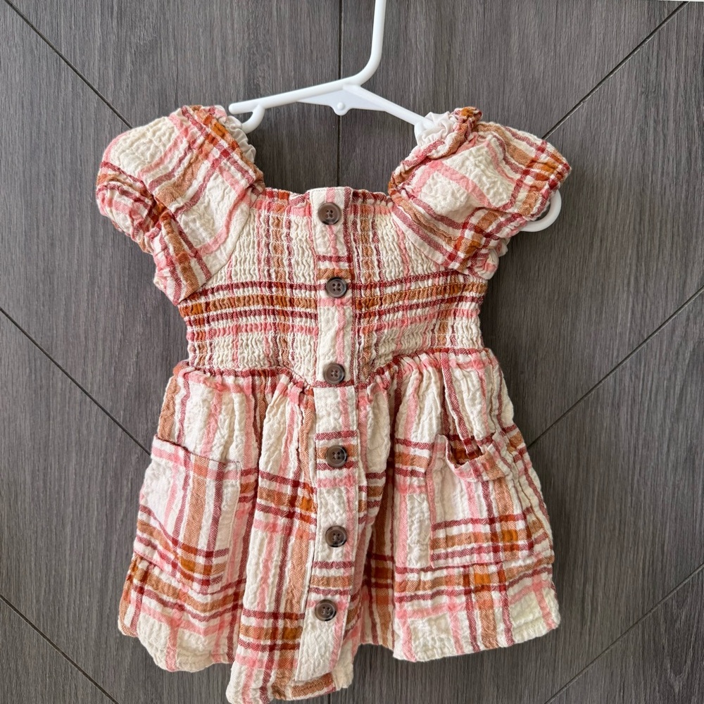 Cat & Jack Plaid Pink and Cream Baby Girl Dress
